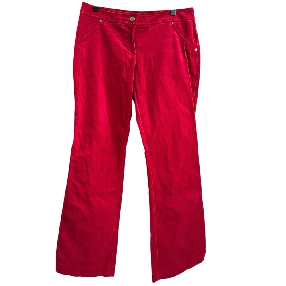 Vintage S&D Corduroy Bootcut Flare Pants Size 8 Red 90s Retro Made in the USA